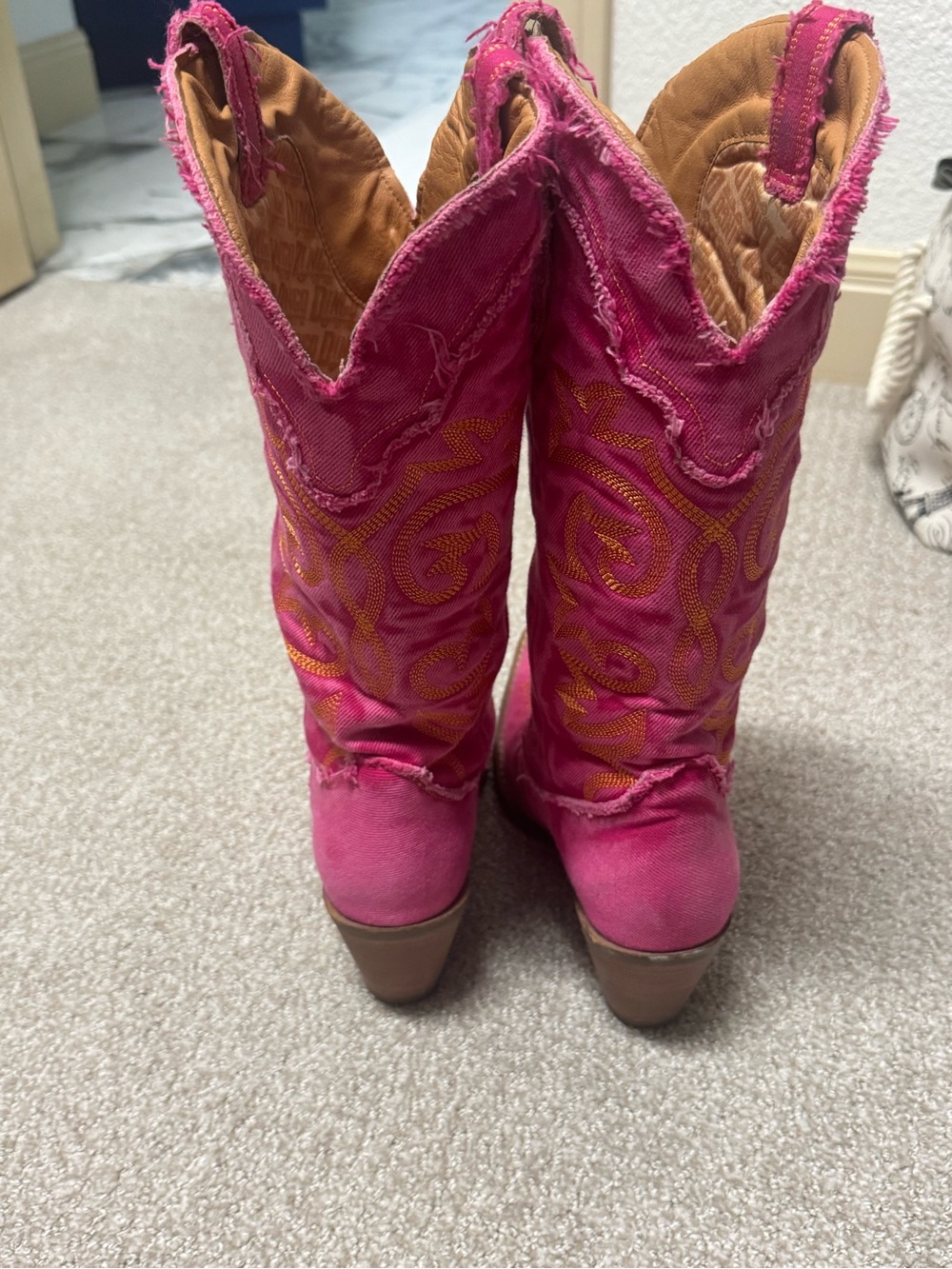 dingo by Dan post Texas Tornado Denim Heeled Boots - Picture 2 of 7